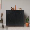 Black Multipurpose 2 Drawer / 2 Tilt Out 10gL Kitchen Laundry Trash/Recycle Storage