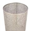 1.3 Gallon Metal Floral Pattern Trash Can Waste Basket in Silver