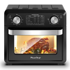 11QT Compact Air Fryer Toaster Oven, 1000W, Convection Countertop, With Reference Menus, 2-Slice Toaster, Adjustable Time And Temperature, Black (Option: Black)